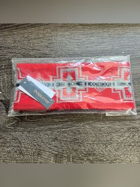 Pendleton Merino Knit Fleece-Lined Headband Harding Red Aztec Southwestern Snow